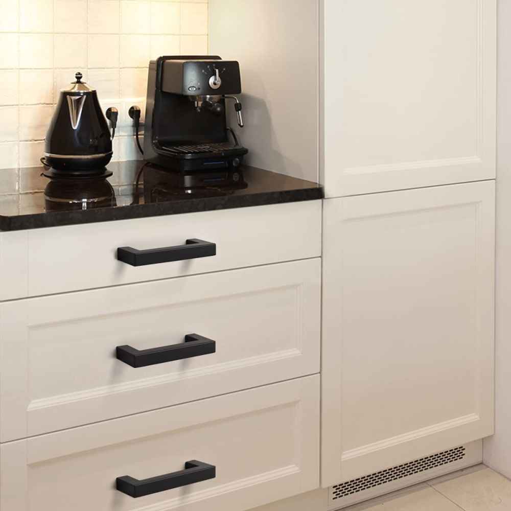 3.4-in. x 1.25-in. Stainless Steel Cabinet Cabinet Handle In Black