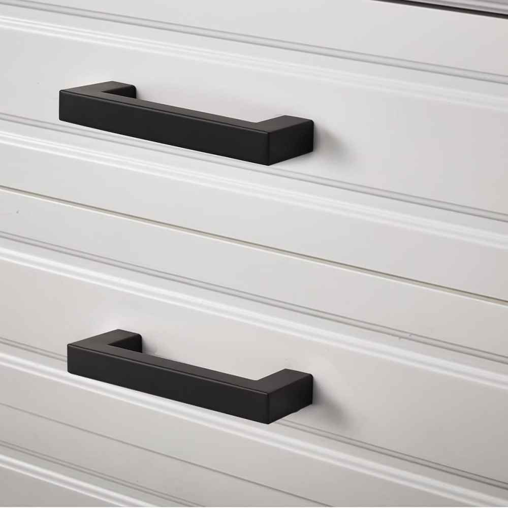 4.2-in. x 1.25-in. Stainless Steel Cabinet Cabinet Handle In Black