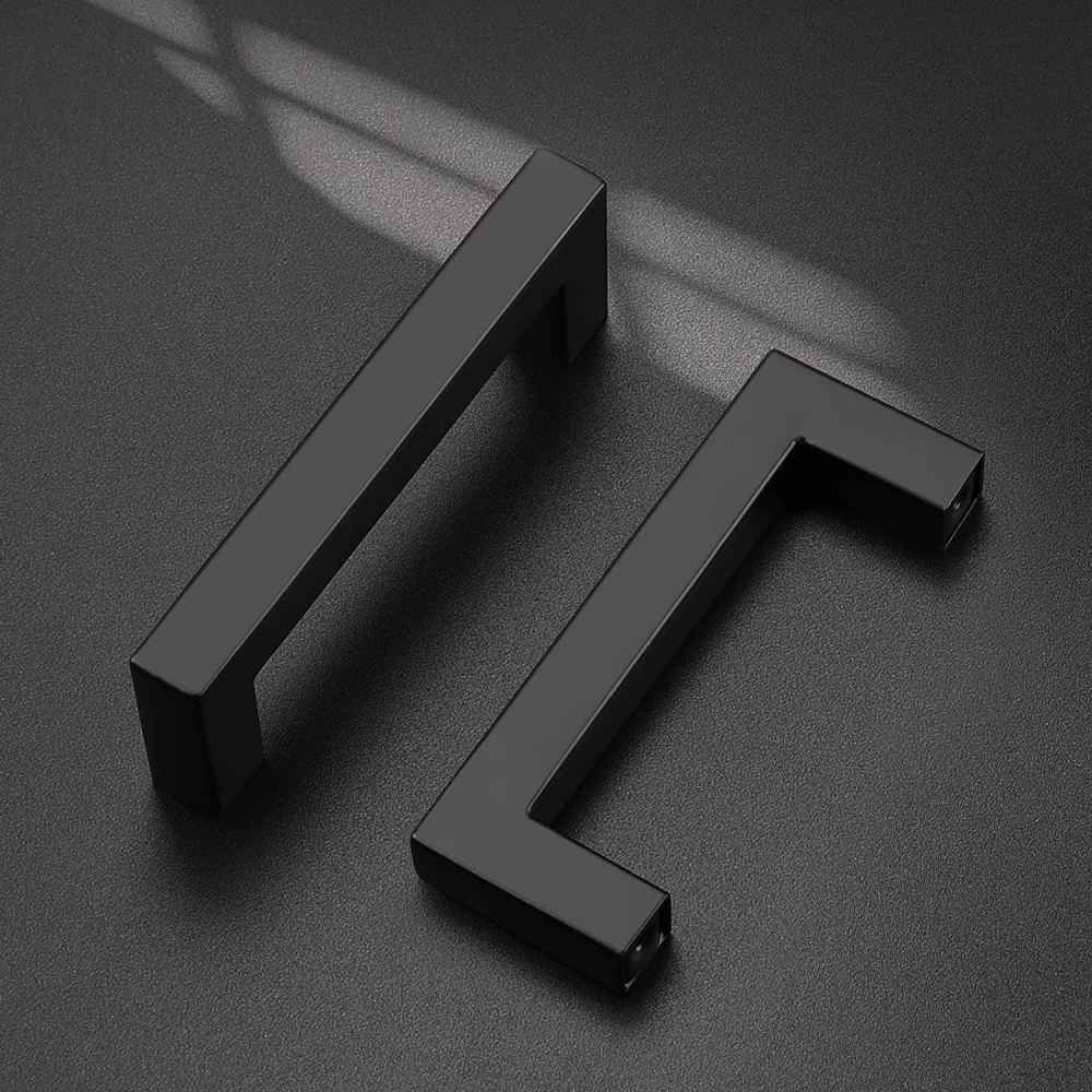 4.2-in. x 1.25-in. Stainless Steel Cabinet Cabinet Handle In Black