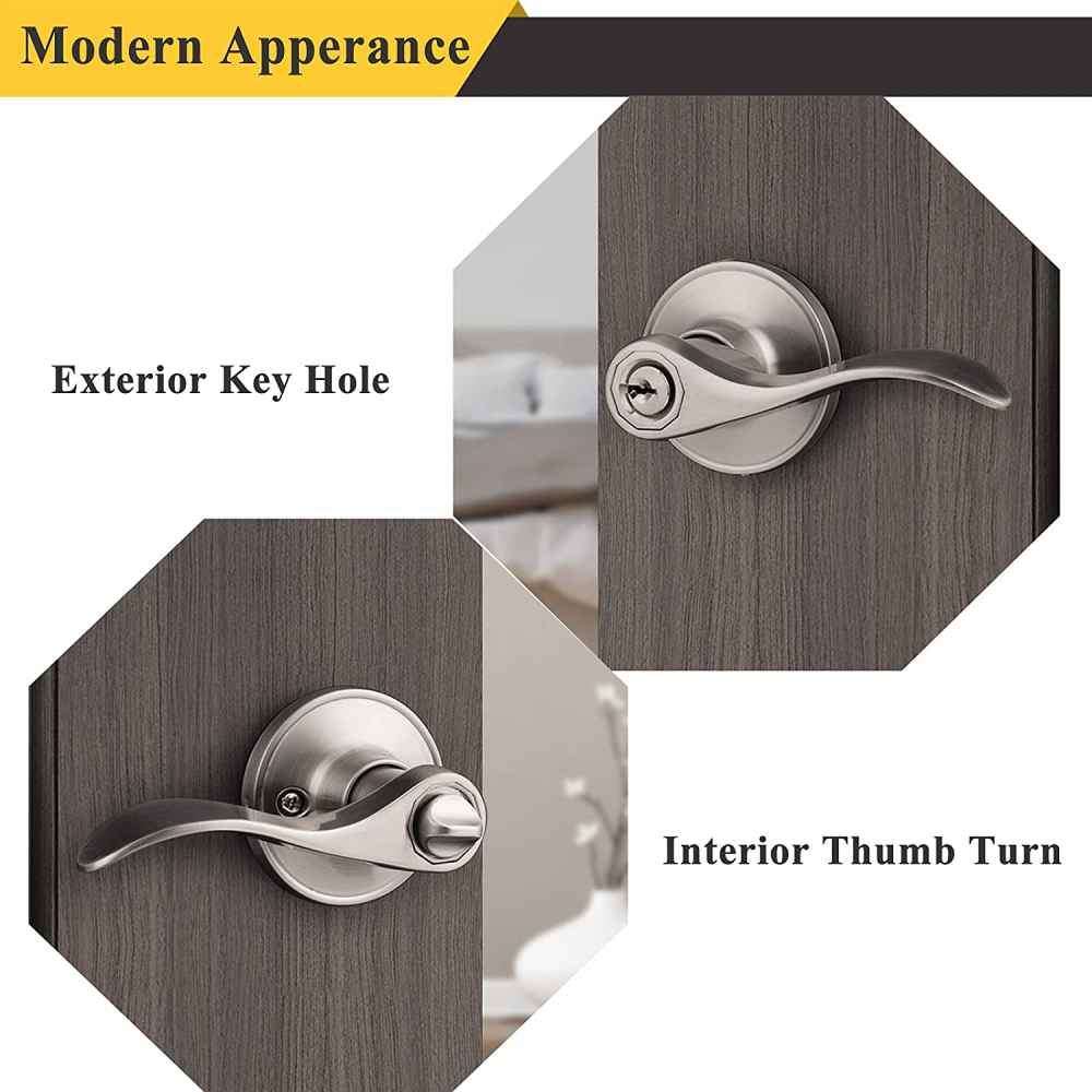 4-in. x 0.03-in. Zinc Alloy Door Door Lock In Satin Nickel