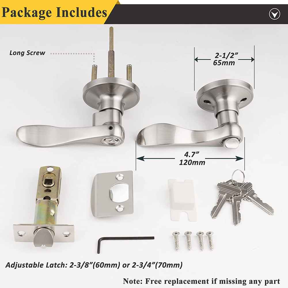 4-in. x 0.03-in. Zinc Alloy Door Door Lock In Satin Nickel