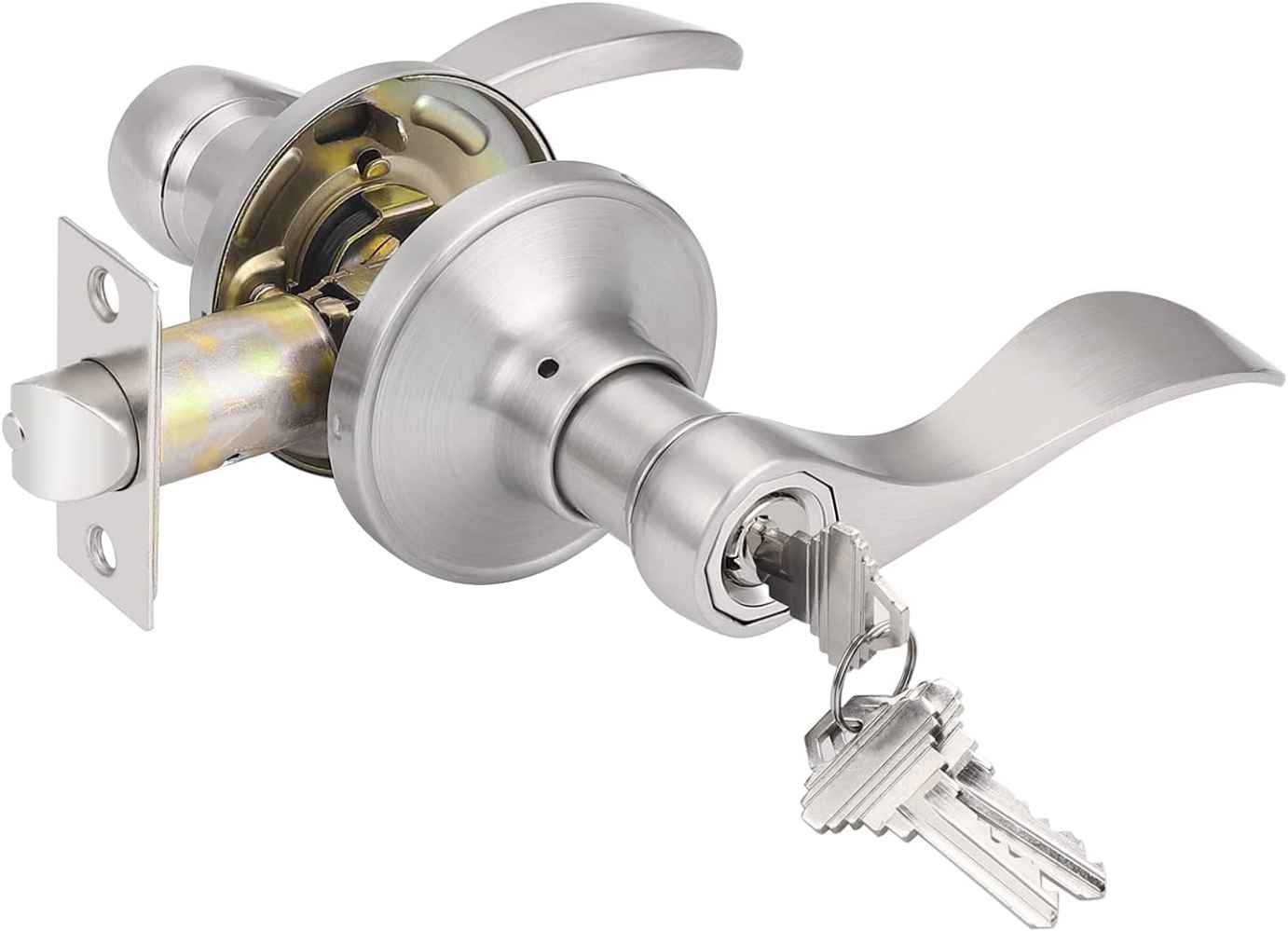 4-in. x 0.03-in. Zinc Alloy Door Door Lock In Satin Nickel