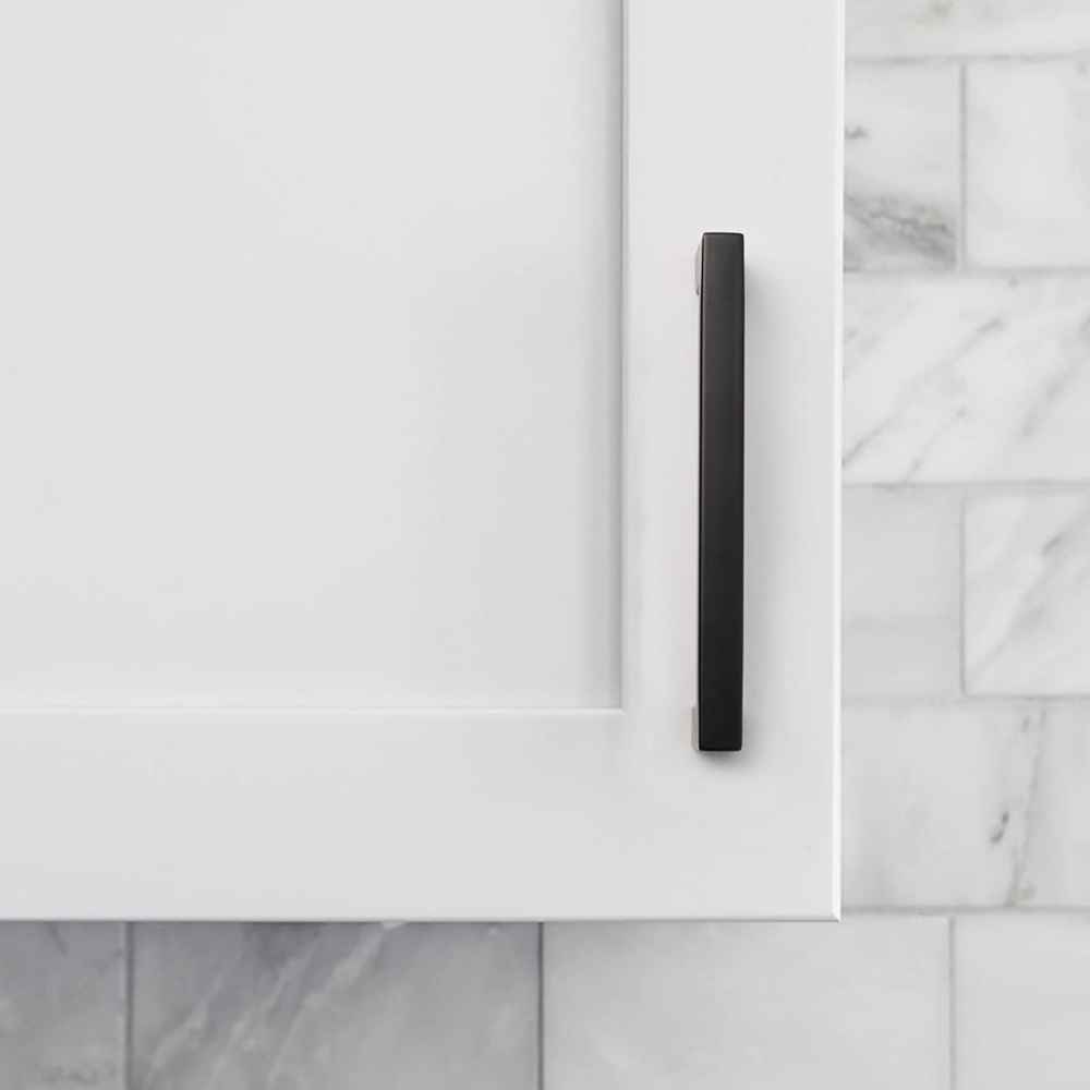 5.04-in. x 1.25-in. Stainless Steel Cabinet Cabinet Handle In Black