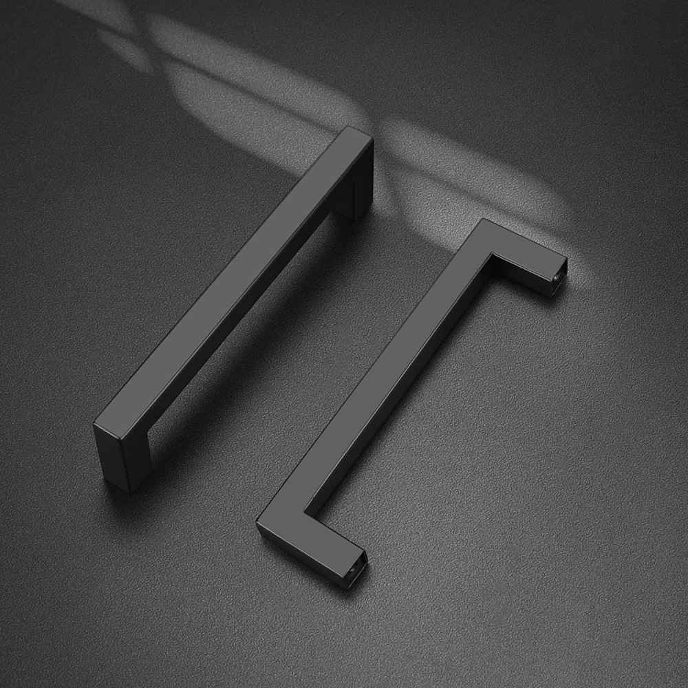 5.04-in. x 1.25-in. Stainless Steel Cabinet Cabinet Handle In Black