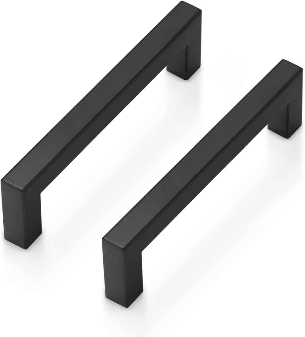 5.04-in. x 1.25-in. Stainless Steel Cabinet Cabinet Handle In Black