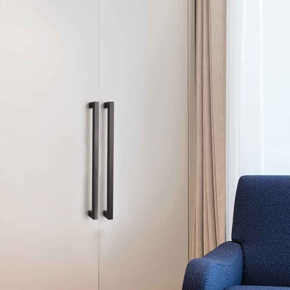 10.5-in. x 1.25-in. Stainless Steel Cabinet Cabinet Handle In Black