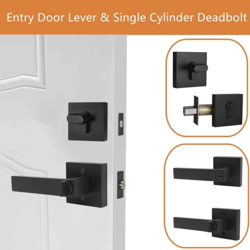 5-in. x 1.3-in. Stainless Steel Door Door Lock In Black