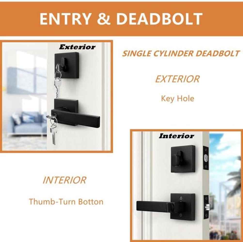 5-in. x 1.3-in. Stainless Steel Door Door Lock In Black