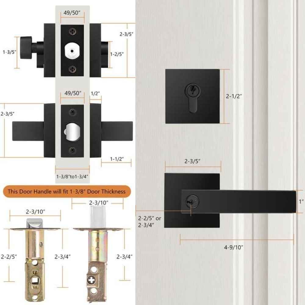 5-in. x 1.3-in. Stainless Steel Door Door Lock In Black