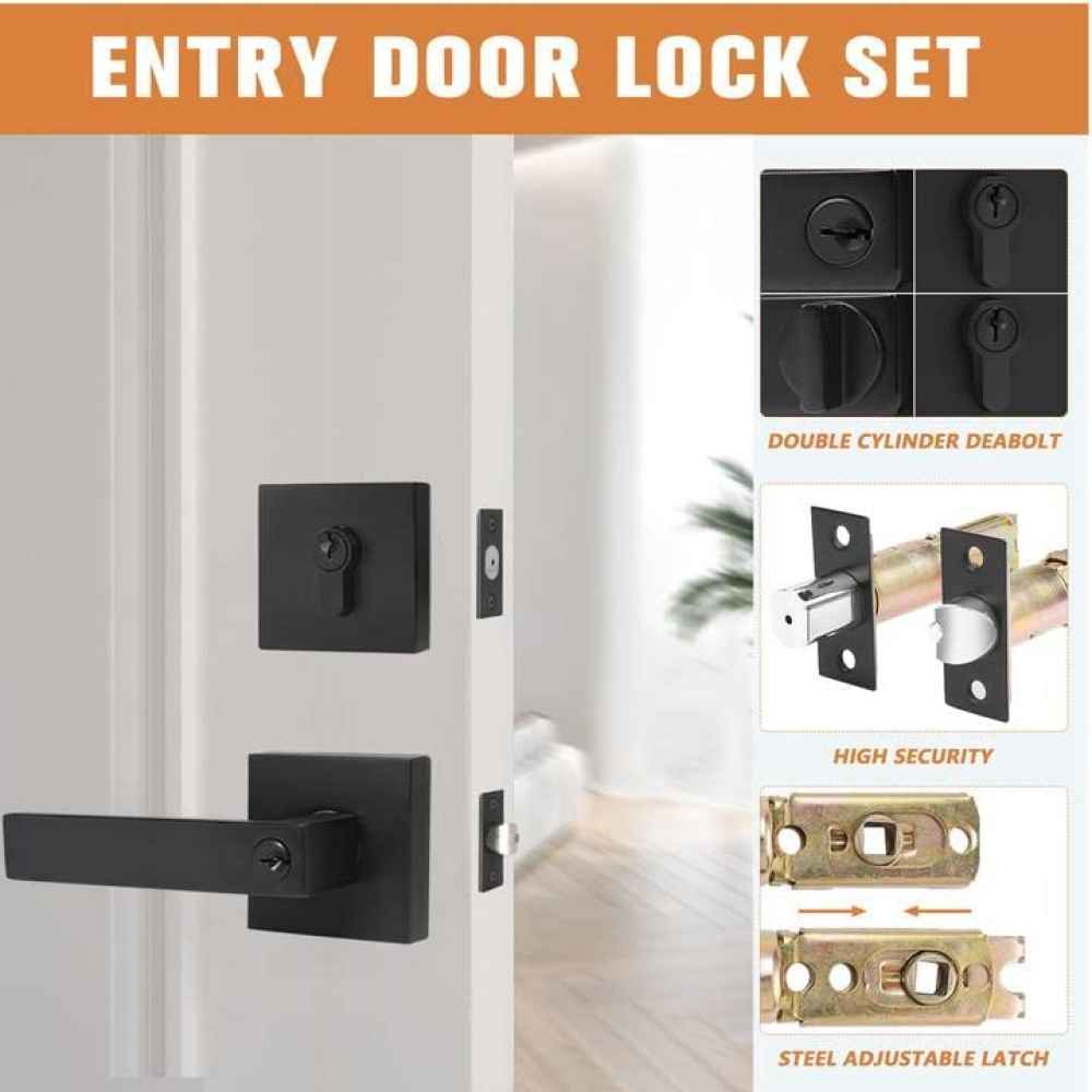 5-in. x 0.03-in. Stainless Steel Door Door Lock In Black