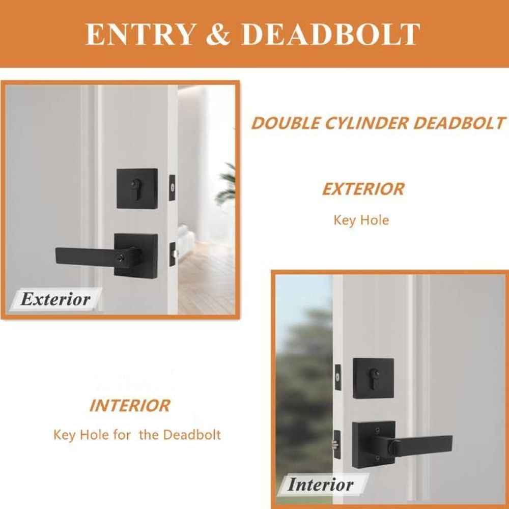 5-in. x 0.03-in. Stainless Steel Door Door Lock In Black