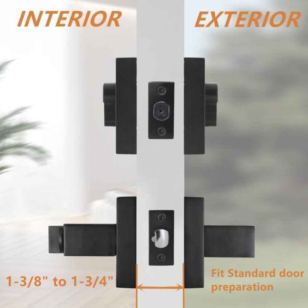 5-in. x 0.03-in. Stainless Steel Door Door Lock In Black