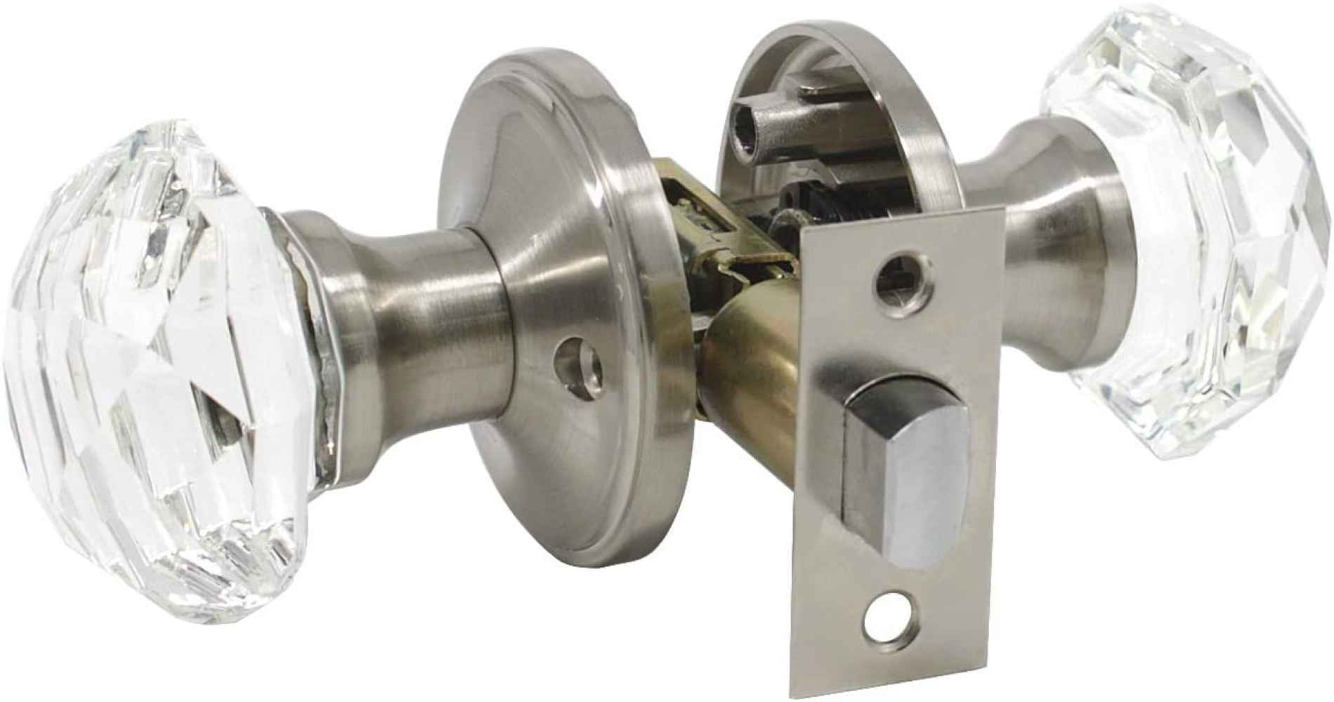 1.18-in. x 0.03-in. Zinc Alloy Door Door Lock In Brushed Nickel