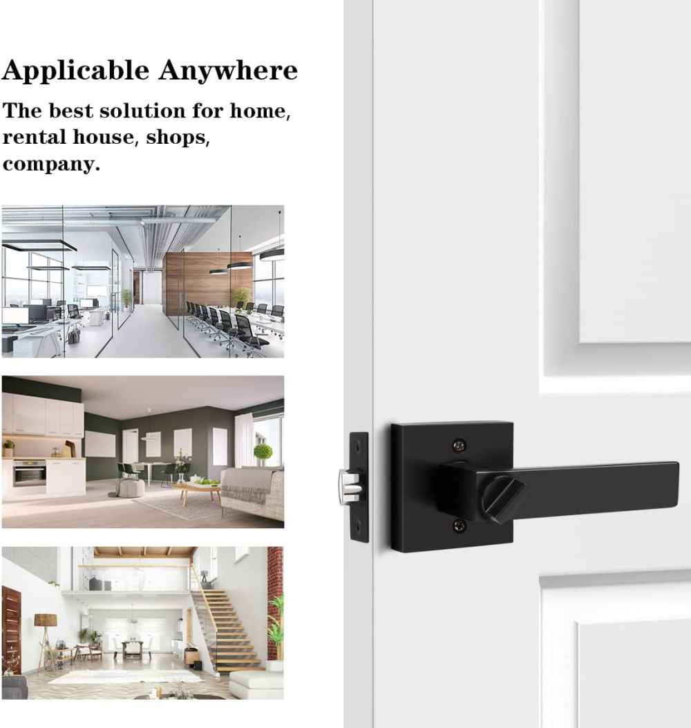 1.18-in. x 0.03-in. Zinc Alloy Door Door Lock In Black