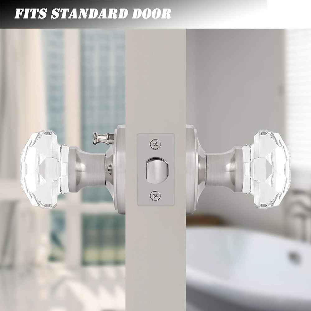 1.18-in. x 0.03-in. Zinc Alloy Door Door Lock In Brushed Nickel