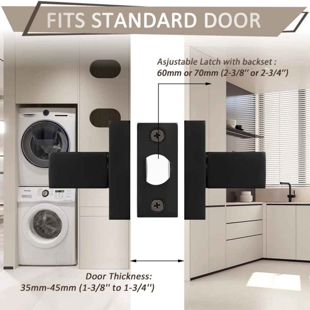 1.18-in. x 1.18-in. Stainless Steel Door Door Lock In Black