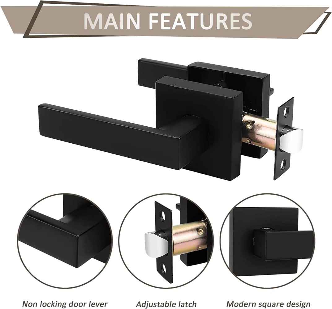 1.18-in. x 1.18-in. Stainless Steel Door Door Lock In Black