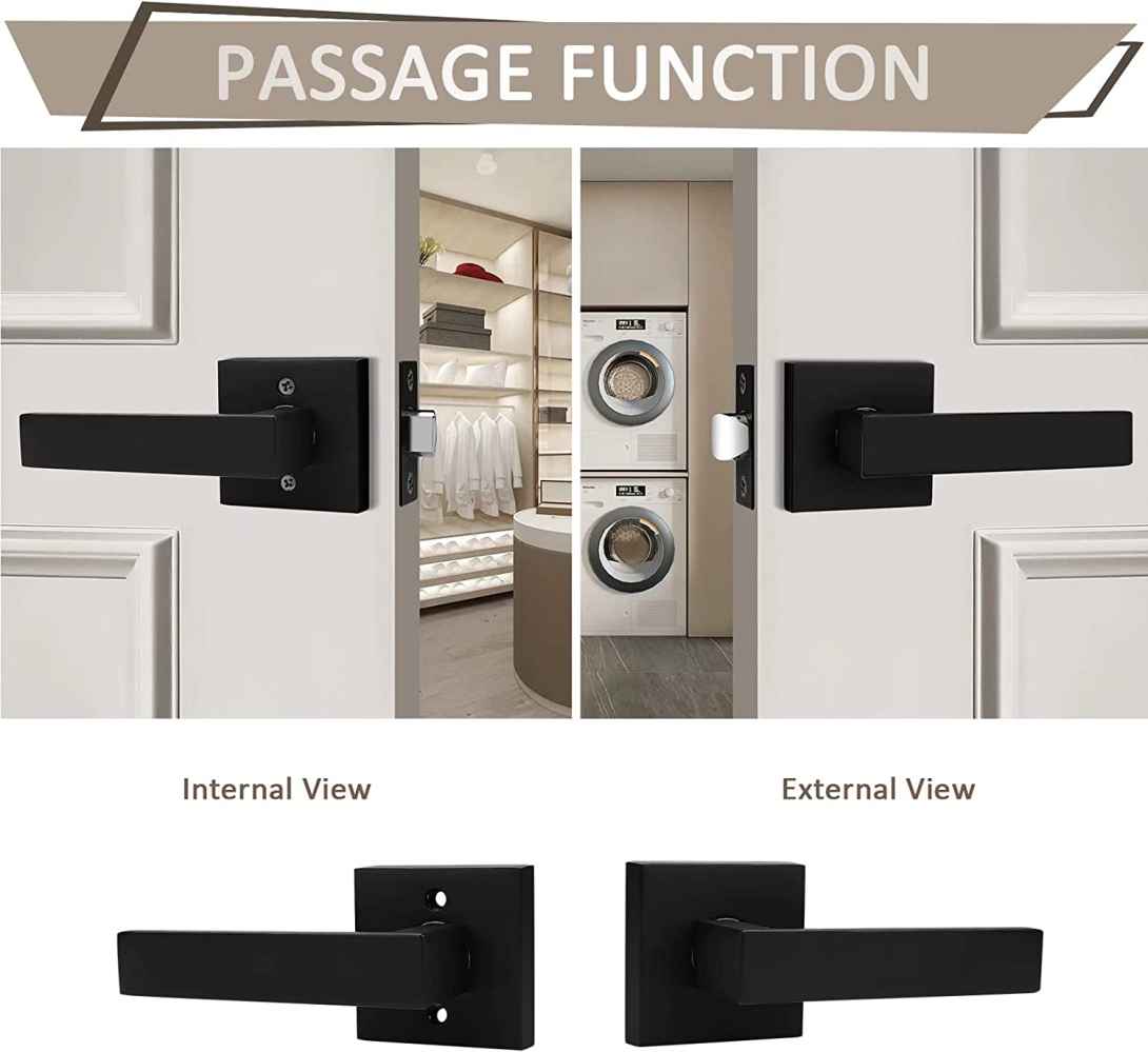 1.18-in. x 1.18-in. Stainless Steel Door Door Lock In Black