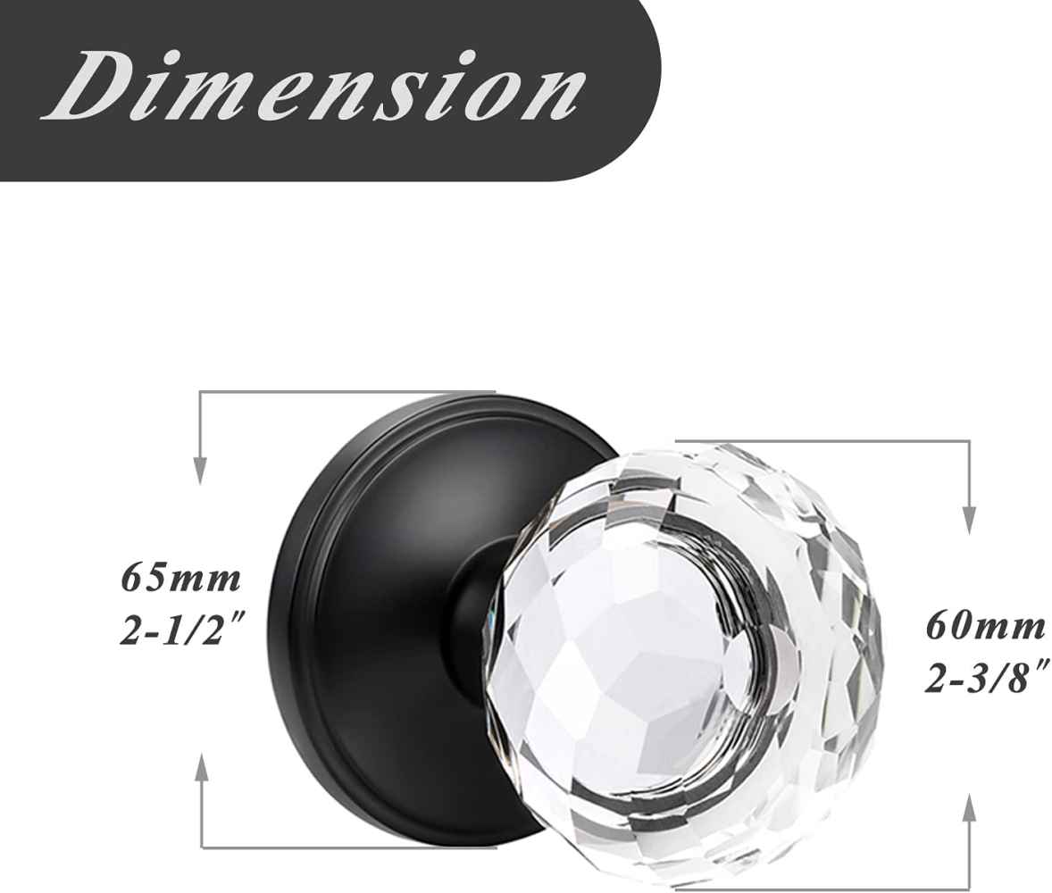 2.5-in. x 0.03-in. Zinc Alloy Door Door Knob In Black