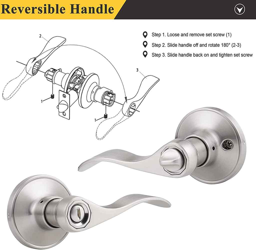 2.5-in. x 0.03-in. Stainless Steel Door Door Lock In Brushed Nickel