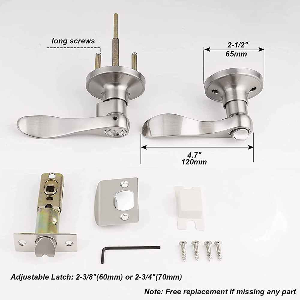 2.5-in. x 0.03-in. Stainless Steel Door Door Lock In Brushed Nickel