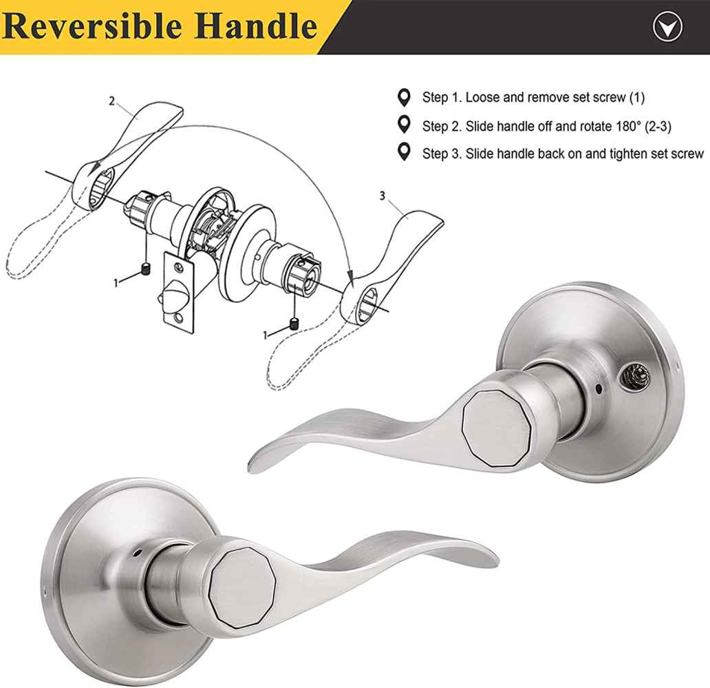 2.5-in. x 0.03-in. Stainless Steel Door Door Lock In Brushed Nickel