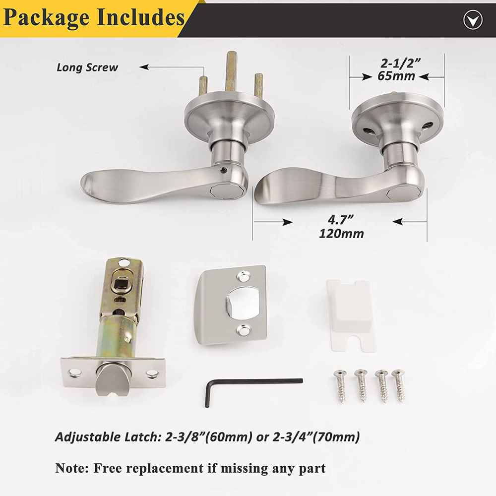2.5-in. x 0.03-in. Stainless Steel Door Door Lock In Brushed Nickel
