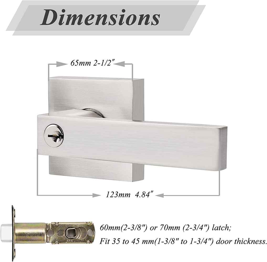 4.7-in. x 0.03-in. Stainless Steel Door Door Lock In Satin Nickel