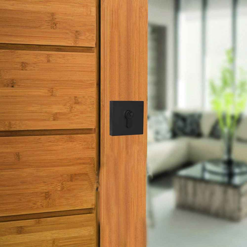 3.5-in. x 3.5-in. Stainless Steel Door Door Lock In Black