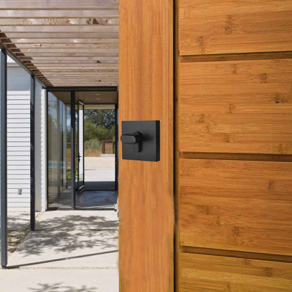 3.5-in. x 3.5-in. Stainless Steel Door Door Lock In Black