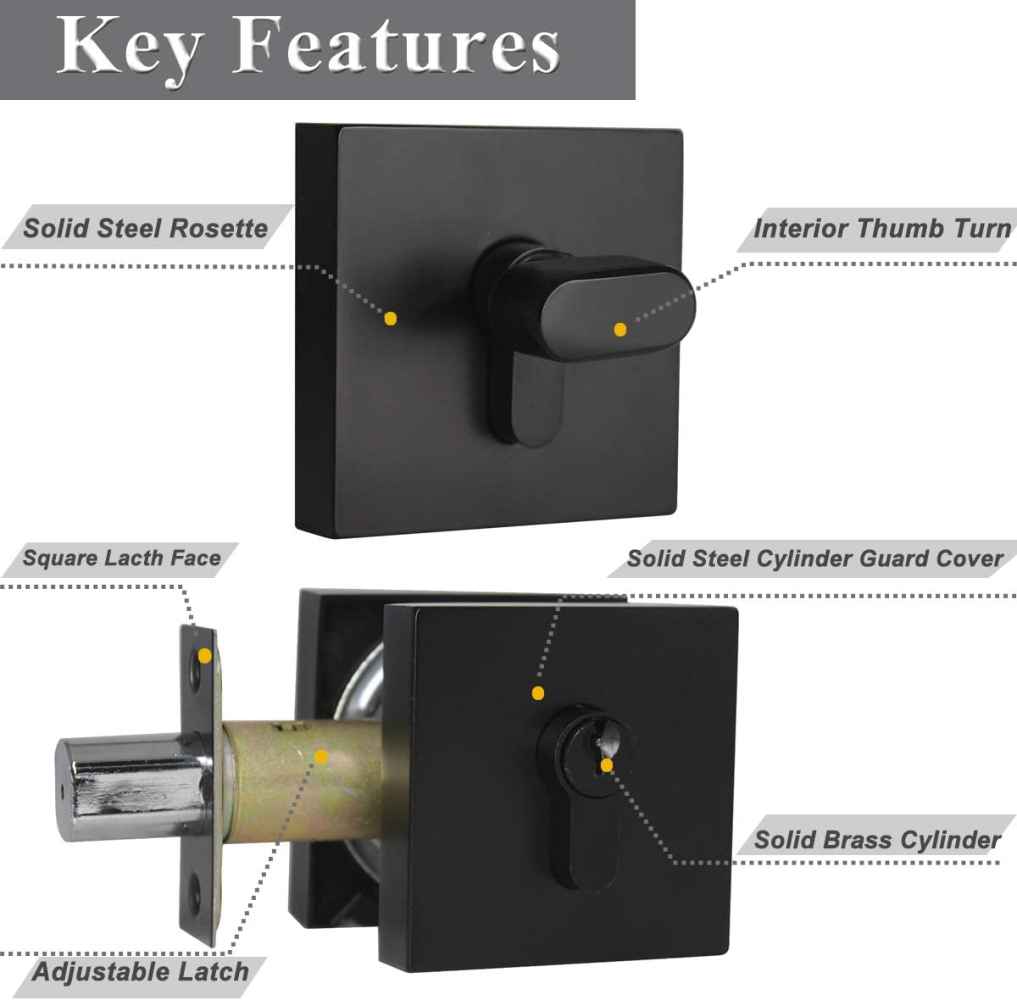 3.5-in. x 3.5-in. Stainless Steel Door Door Lock In Black