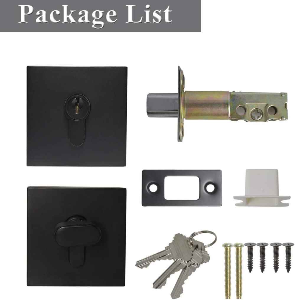 3.5-in. x 3.5-in. Stainless Steel Door Door Lock In Black