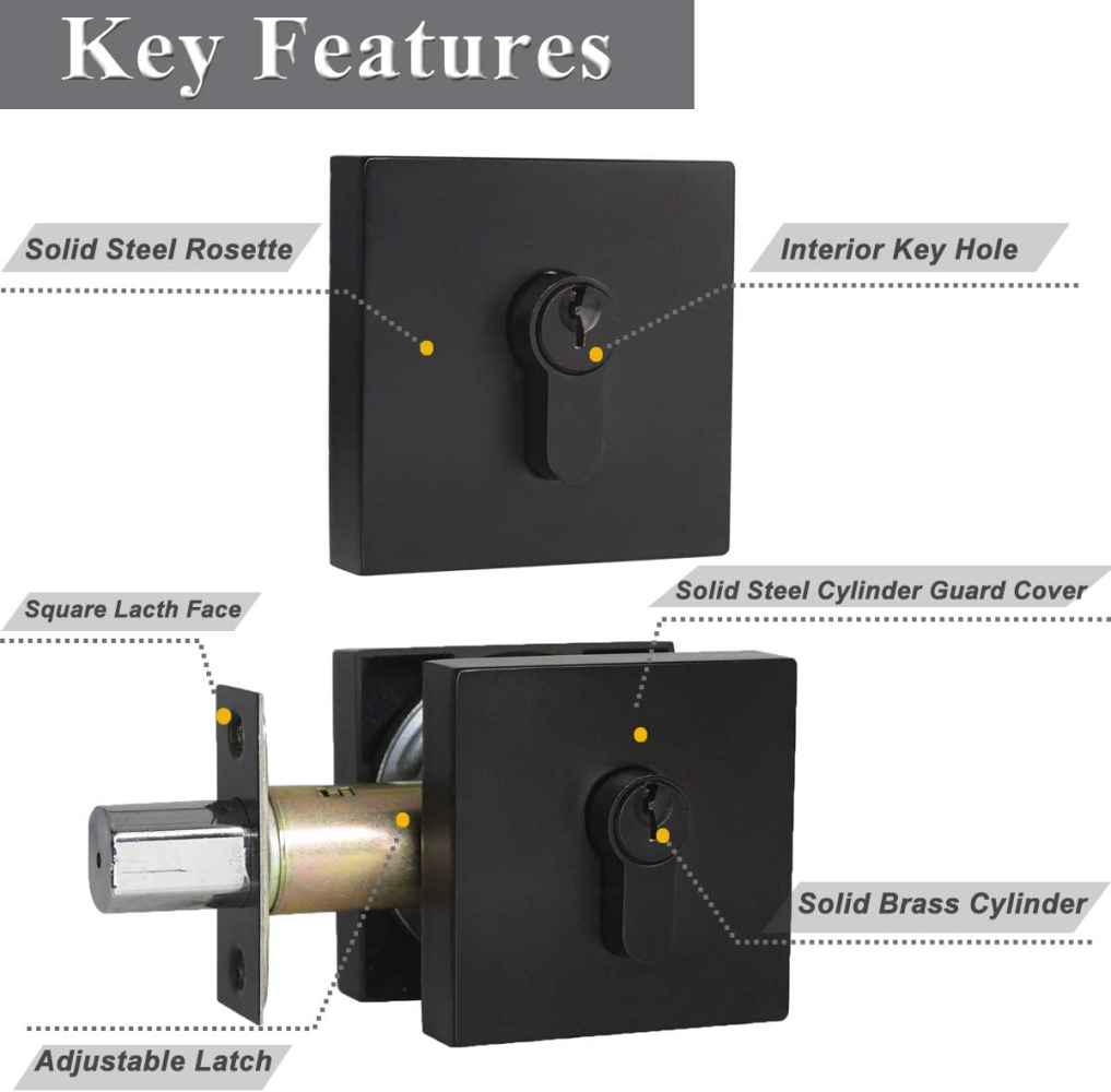 3.5-in. x 3.5-in. Stainless Steel Door Door Lock In Black