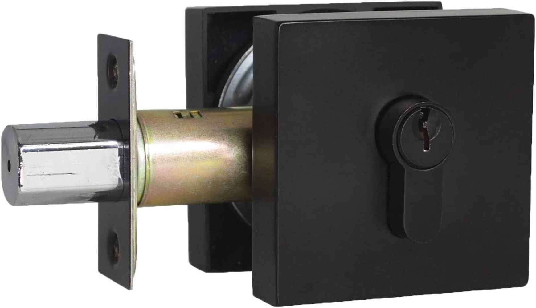 3.5-in. x 3.5-in. Stainless Steel Door Door Lock In Black