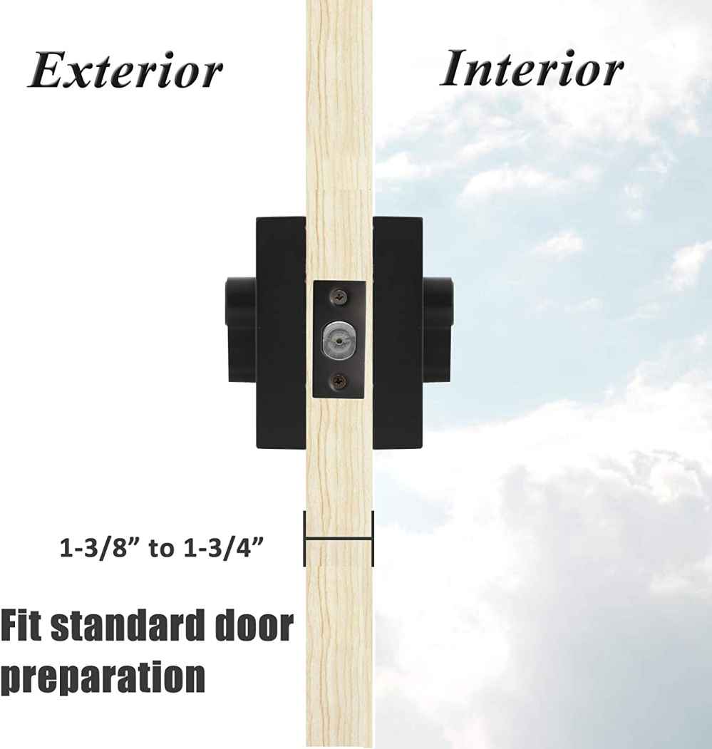 3.5-in. x 3.5-in. Stainless Steel Door Door Lock In Black