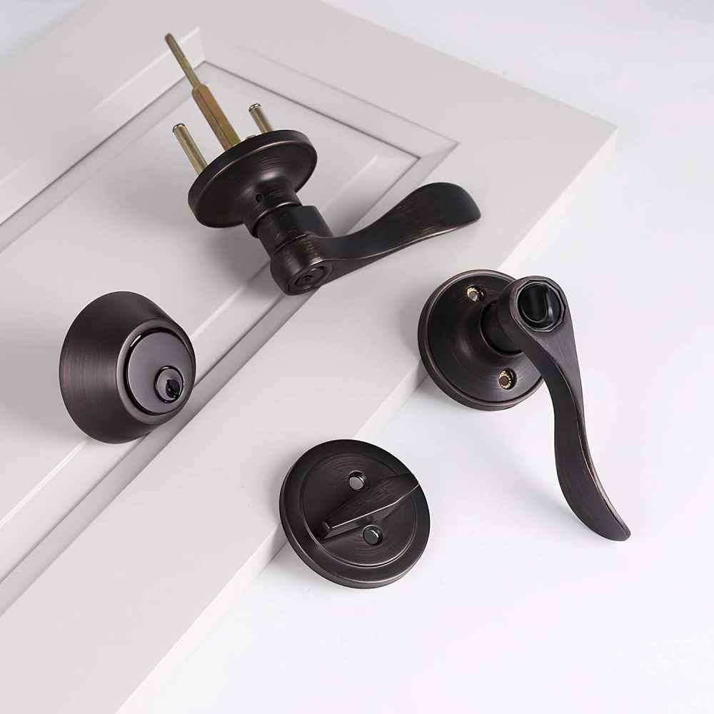 5-in. x 0.01-in. Stainless Steel Door Door Lock In Oil Rubbed Bronze