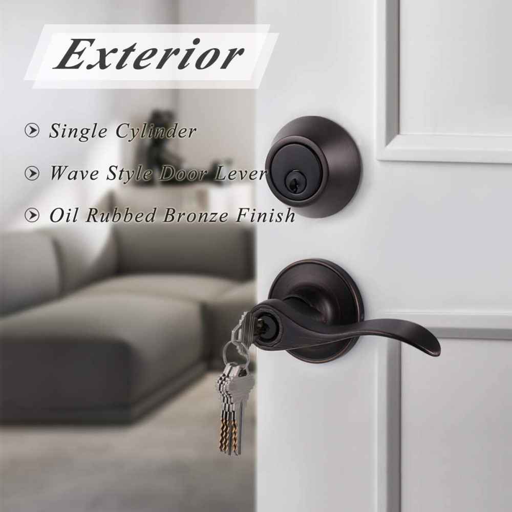 5-in. x 0.01-in. Stainless Steel Door Door Lock In Oil Rubbed Bronze