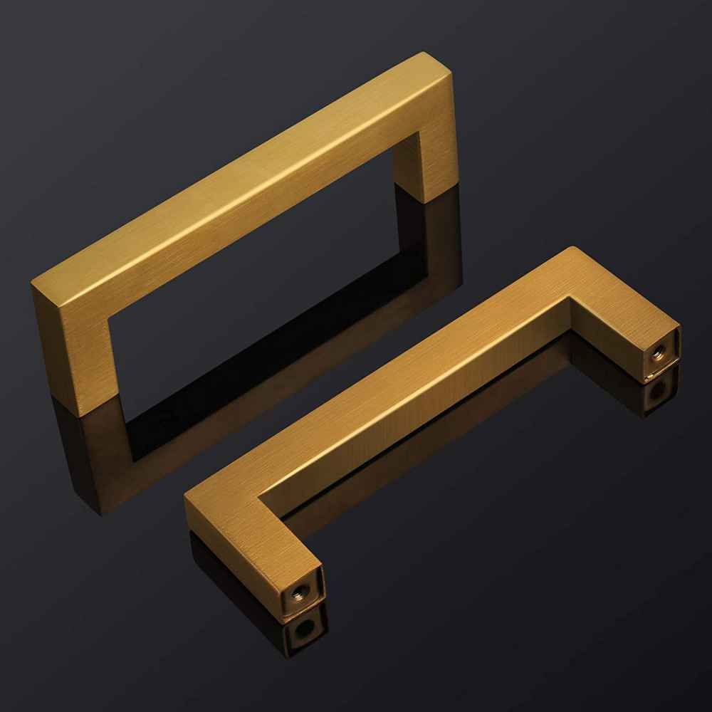 4.5-in. x 1.4-in. Stainless Steel Cabinet Cabinet Handle In Gold