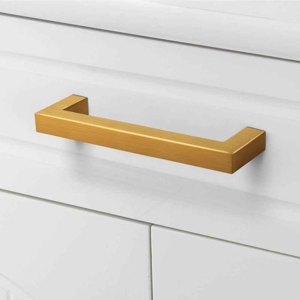 4.5-in. x 1.4-in. Stainless Steel Cabinet Cabinet Handle In Gold