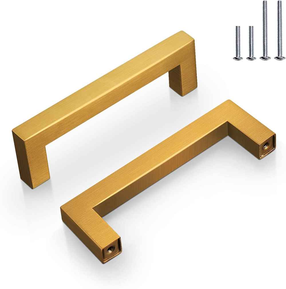 4.5-in. x 1.4-in. Stainless Steel Cabinet Cabinet Handle In Gold