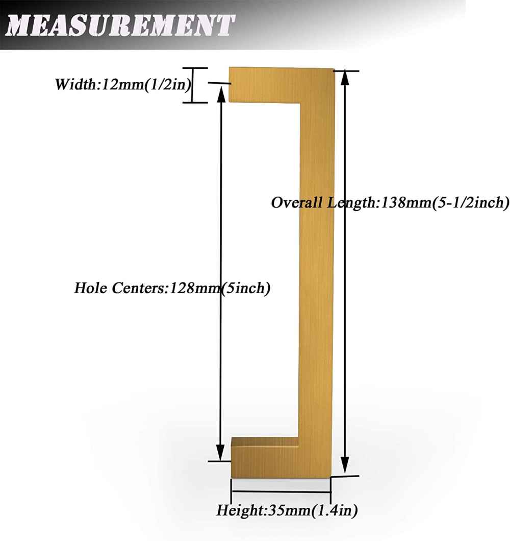 5.5-in. x 1.4-in. Stainless Steel Cabinet Cabinet Handle In Gold