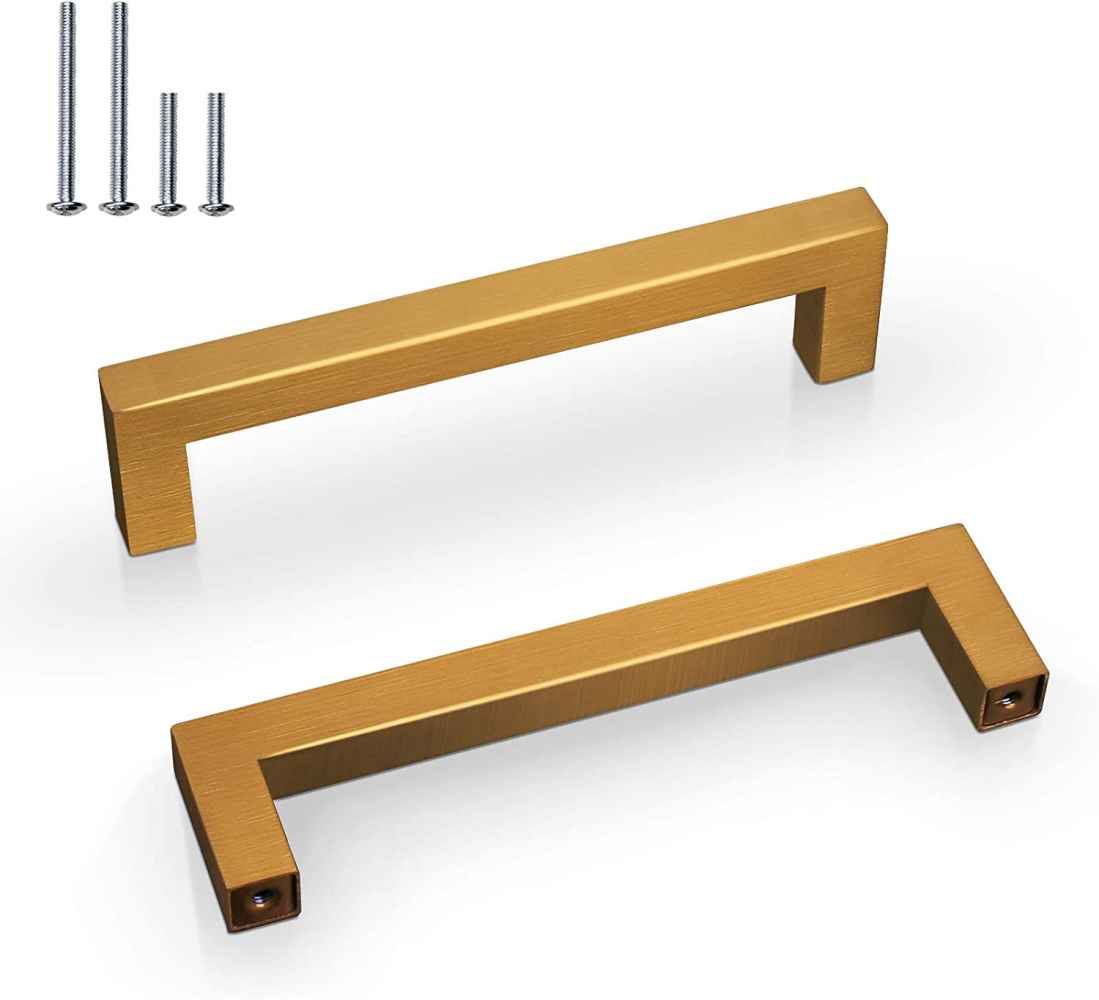 5.5-in. x 1.4-in. Stainless Steel Cabinet Cabinet Handle In Gold