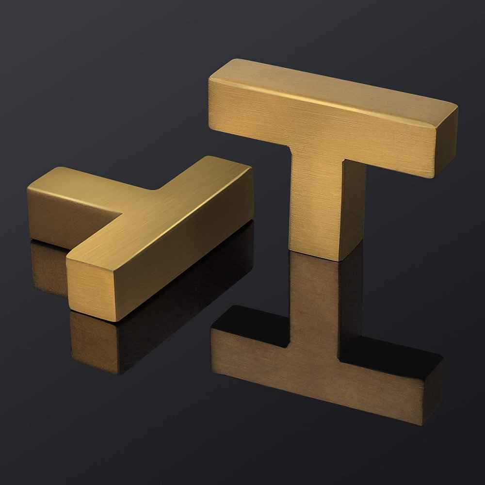 2-in. x 1.4-in. Stainless Steel Cabinet Cabinet Knob In Gold