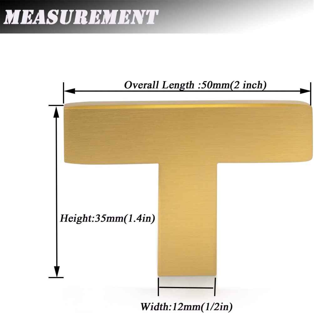 2-in. x 1.4-in. Stainless Steel Cabinet Cabinet Knob In Gold