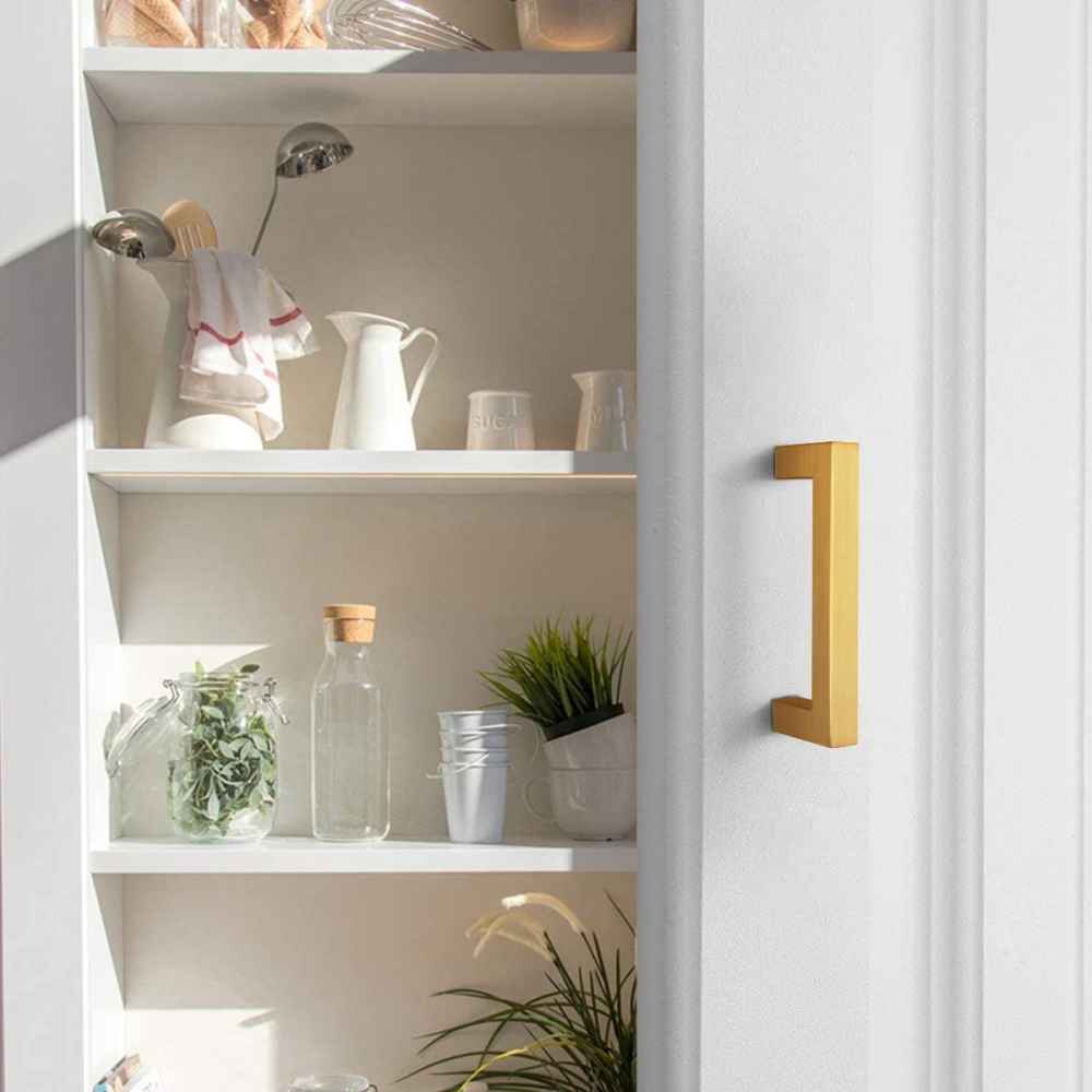 3.4-in. x 1.4-in. Stainless Steel Cabinet Cabinet Handle In Gold