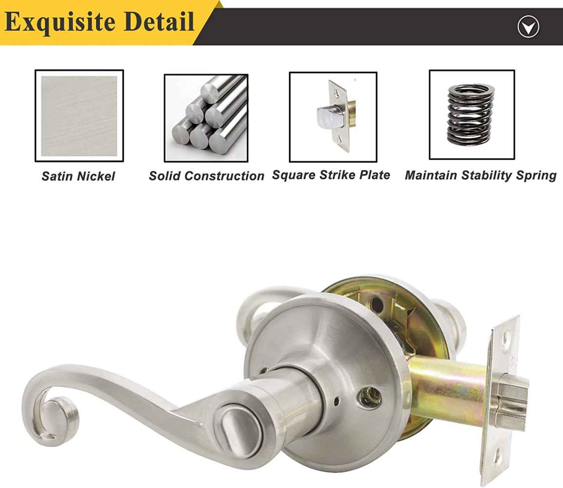 2.5-in. x 0.03-in. Stainless Steel Door Door Lock In Satin Nickel