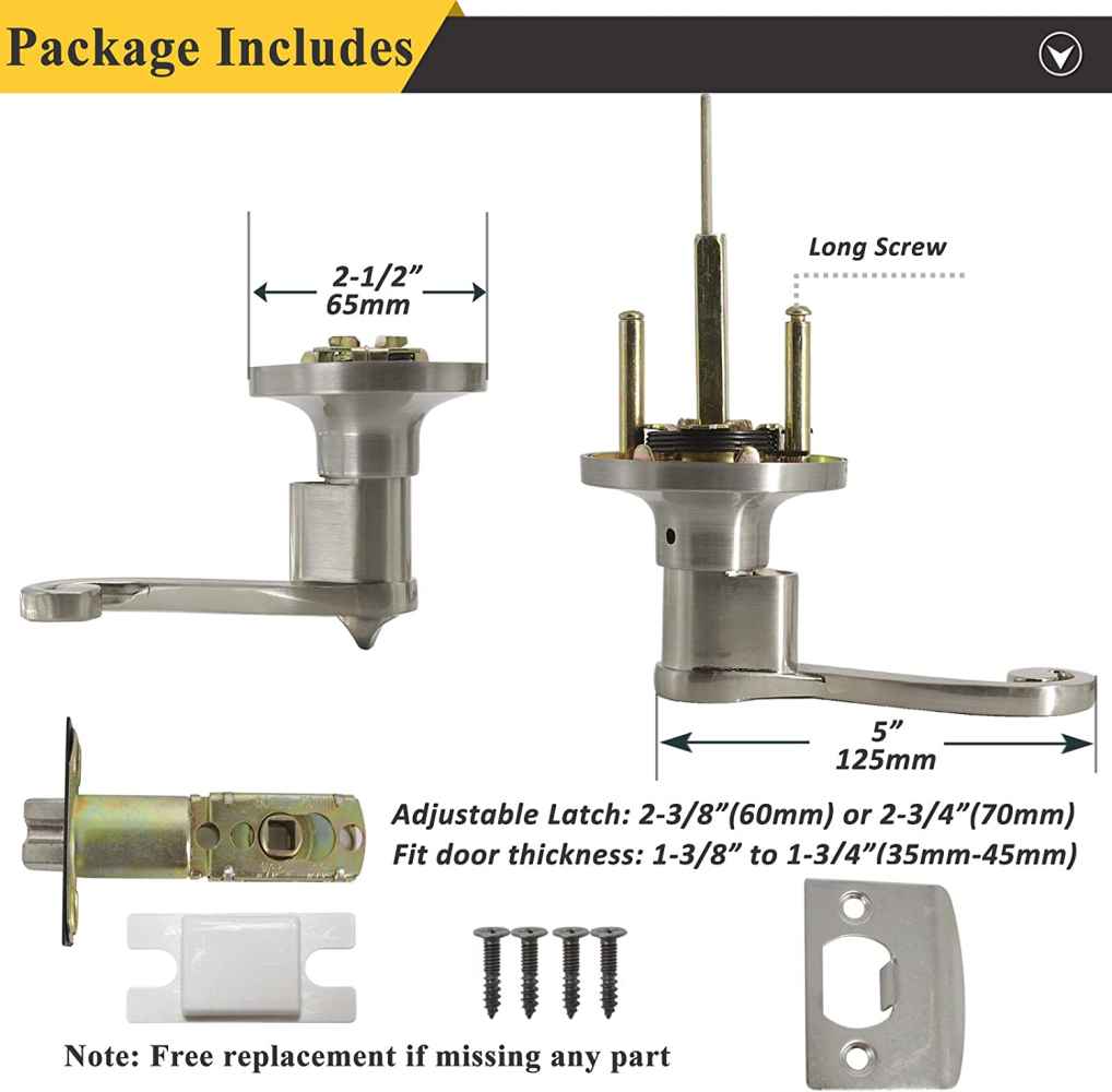 2.5-in. x 0.03-in. Stainless Steel Door Door Lock In Satin Nickel