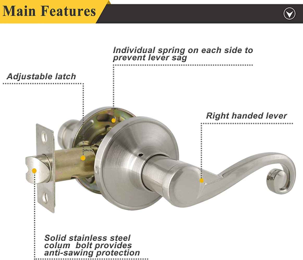 2.5-in. x 0.03-in. Stainless Steel Door Door Lock In Satin Nickel
