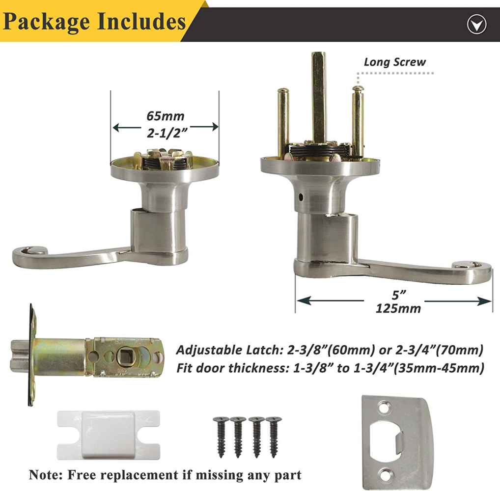 2.5-in. x 0.03-in. Stainless Steel Door Door Lock In Satin Nickel