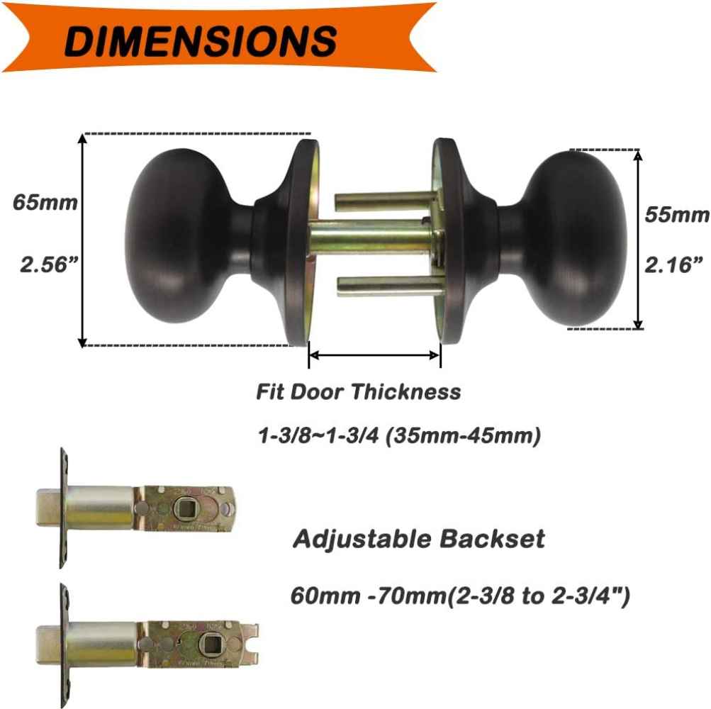 2.56-in. x 0.03-in. Stainless Steel Door Door Lock In Oil Rubbed Bronze